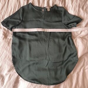 H&M Dark Green Short Sleeve Blouse